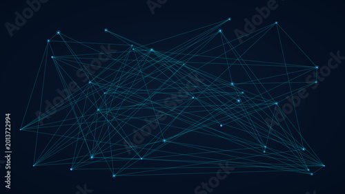 Fotografie Intricate abstract network of connected points and lines with connection abstrac