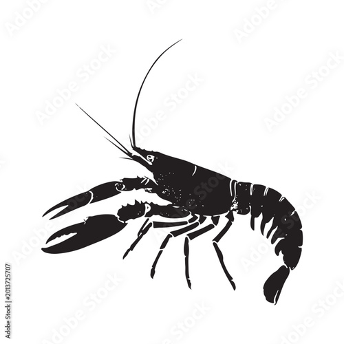Lobster Icon Animals Wildlife Greeting Black Logotype Style Design