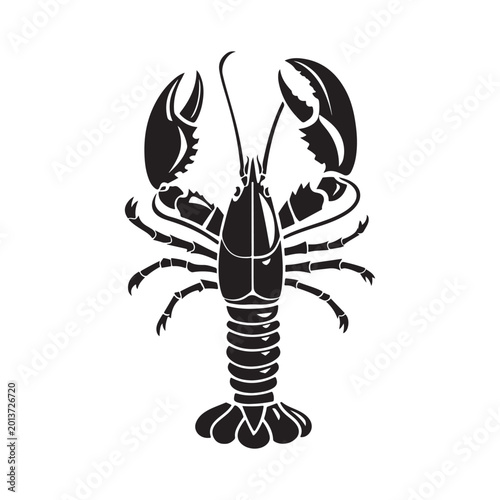 Lobster Icon Animals Wildlife Greeting Black Logotype Style Design
