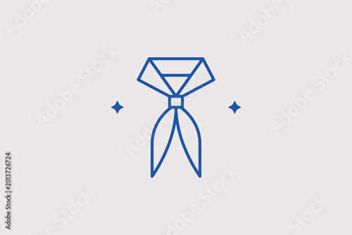 Tableau sur toile Scout neckerchief line icon for traditional uniform accessories and troop affiliation