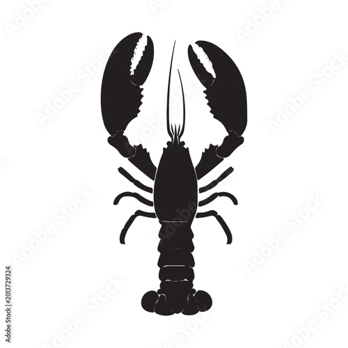 Lobster Icon Animals Wildlife Greeting Black Logotype Style Design