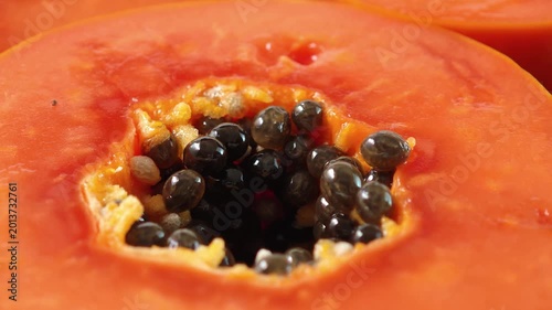 Close-up of a ripe papaya