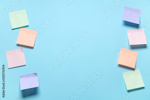Colorful blank sticky notes...