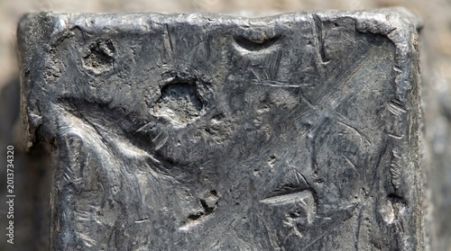 Textured Old Metal Surface Close Up With Scratches and Dents
