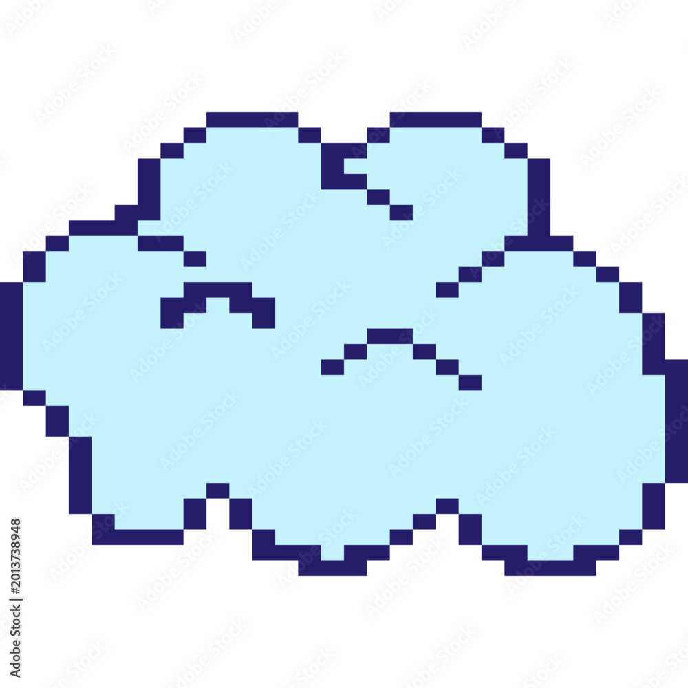 Obraz premium Pixelated Cloud Game Icon