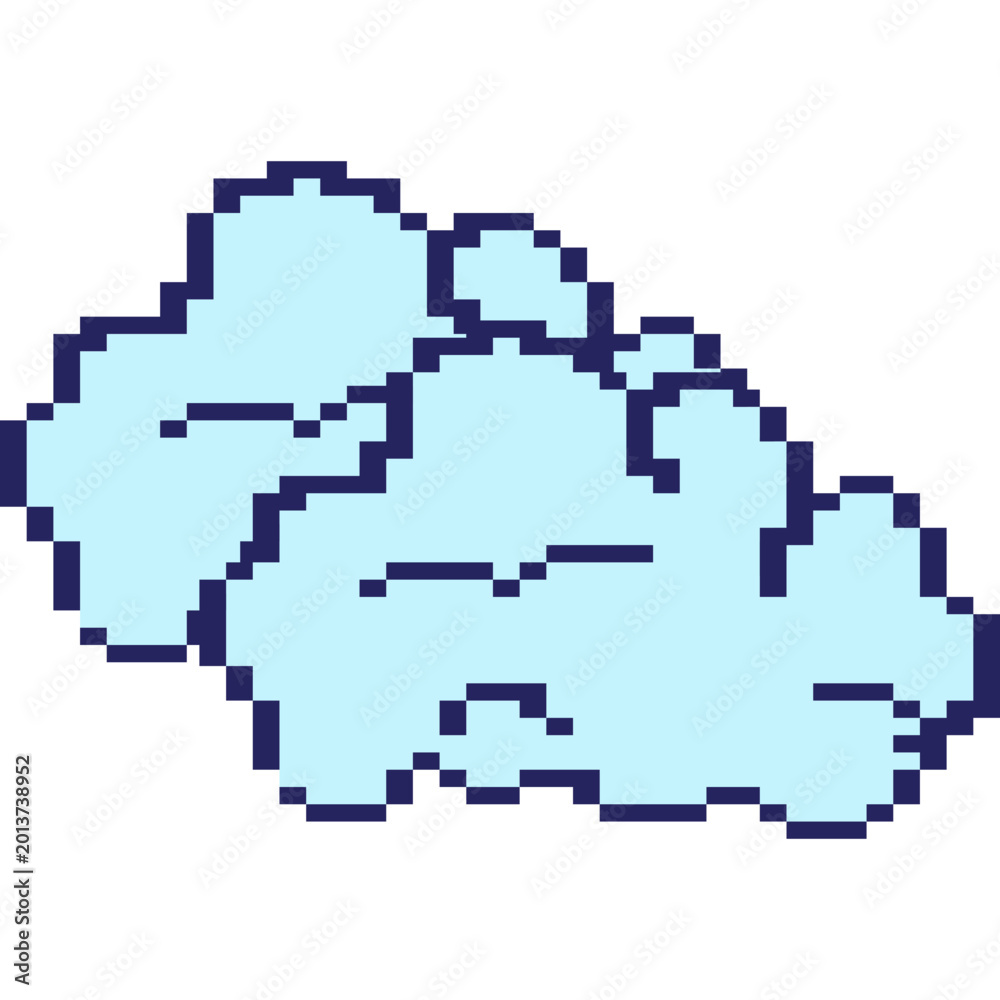 Fototapeta premium Pixelated Cloud Game Icon