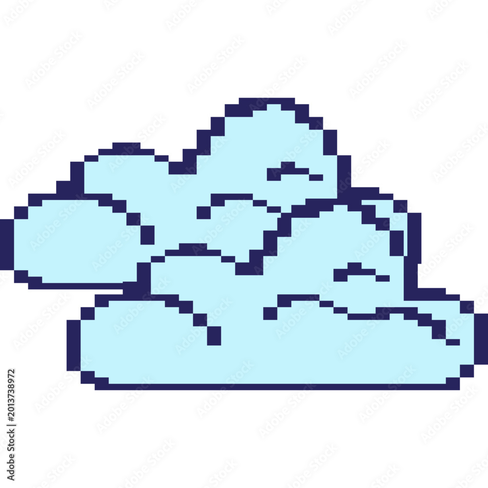 Fototapeta premium Pixelated Cloud Game Icon