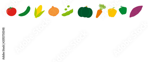 Foto 野菜のイラスト背景素材|デコレーション向け素材/Vegetable illustration background material