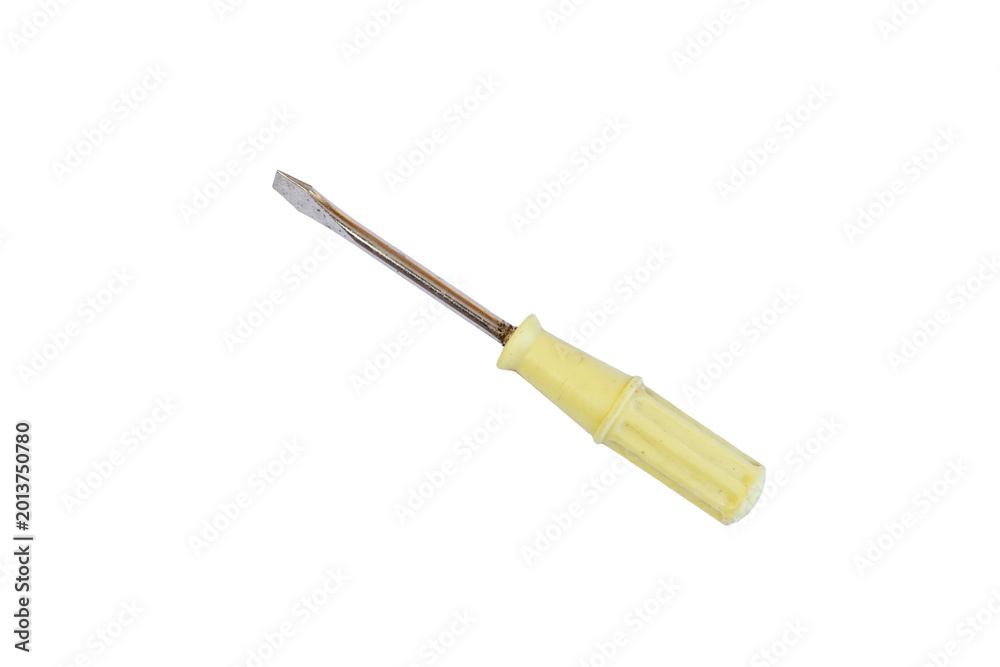 Fototapeta premium Small Screwdriver with Yellow Plastic Handle