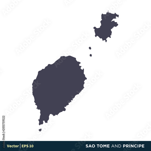 Sao Tome and Principe - Africa Countries Map Icon Vector Logo Template Illustration Design. Vector EPS 10.