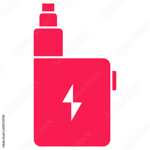 red silhouette electrical cigarette vape icon