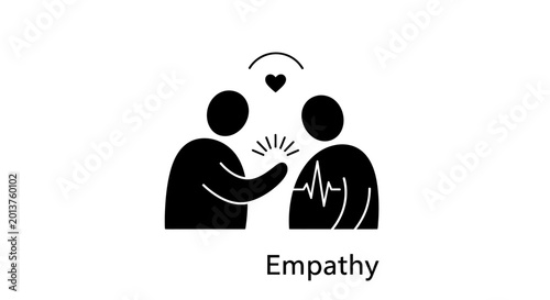 Canvas Print Two people showing empathy and care.