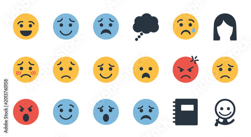 Foto Collection of various emoticon faces.