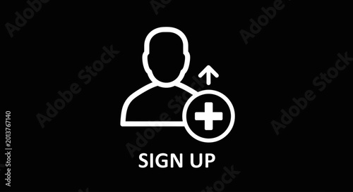 Slika na platnu Plus icon on a user profile.