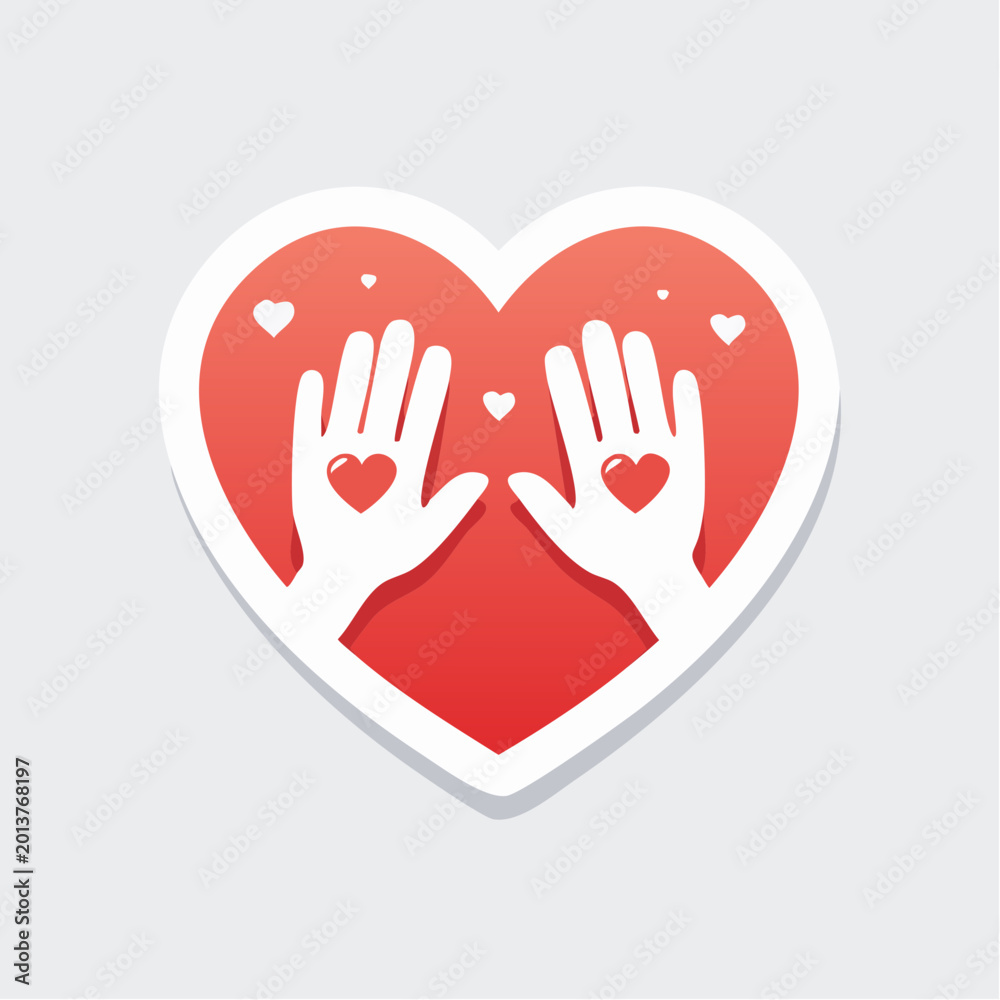 Fototapeta premium Hands with Hearts Inside a Heart Shape