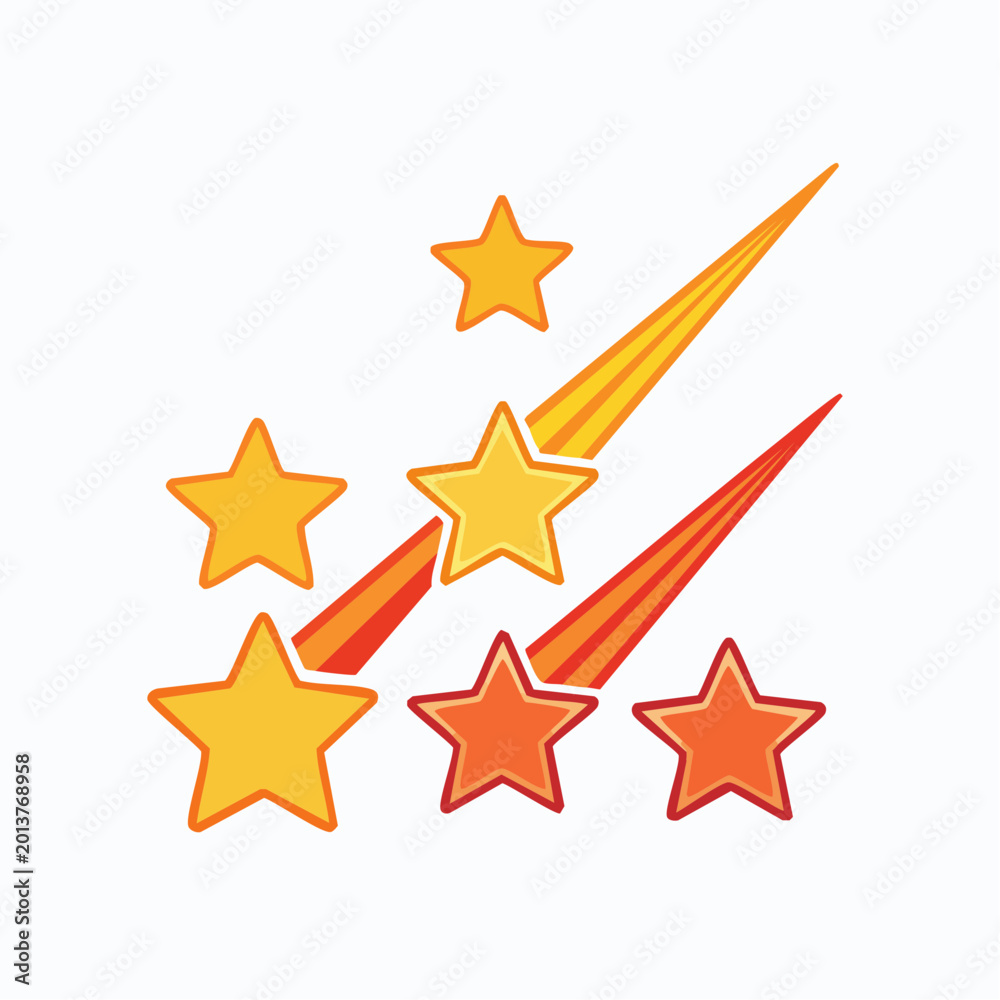 Fototapeta premium Cartoon Stars with Streaks
