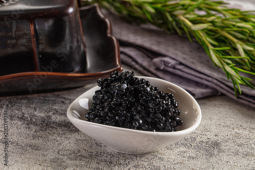 Foto Luxury expensive Black caviar roe
