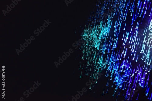 Abstract blurred light on the black background