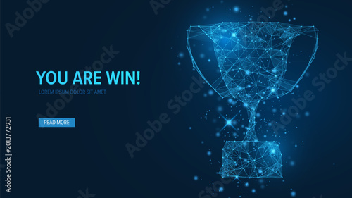 You Are Win Futuristic Polygon Trophy Background