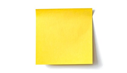 A bright yellow square sticky note on a plain white background