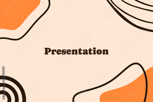 Minimalist Abstract Presentation Template with Organic Shapes and Earthy Orange Tones
