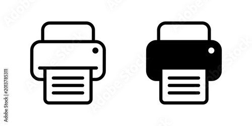 Photos Printer icons for document output and office technology interface
