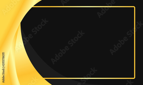 Bild auf Leinwand Elegant black background with golden accents and sleek border suitable for luxury branding, invitations, banners, and presentations