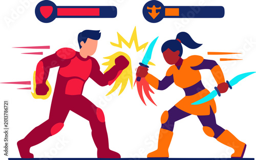 Multiplayer Online Battle Scene Illustration