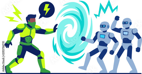 Multiplayer Online Battle Scene Illustration