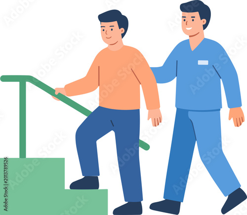 Physical Therapy Rehabilitation Session Illustration