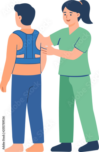 Physical Therapy Rehabilitation Session Illustration