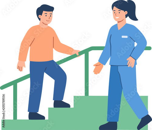 Physical Therapy Rehabilitation Session Illustration