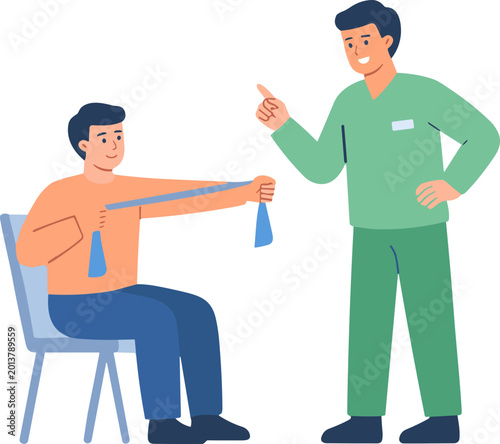 Physical Therapy Rehabilitation Session Illustration