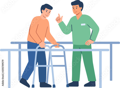 Physical Therapy Rehabilitation Session Illustration