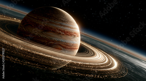Jupiter planet earth in space.