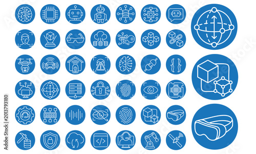 Tech And AI vector Iconset	