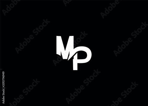 MP Alphabet letters Initials Monogram logo  design 