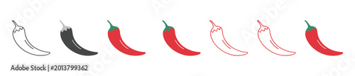 Photos Chili Pepper Spectrum: Array of chili pepper with varying degree of colour