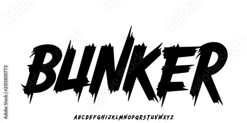Obraz na plátně Y2k Dark Rock Lettering tattoo vector type font