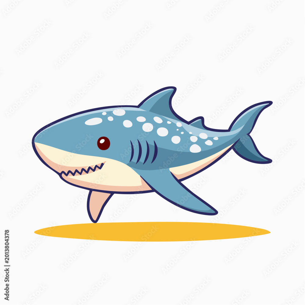 Fototapeta premium Cute Cartoon Shark Illustration
