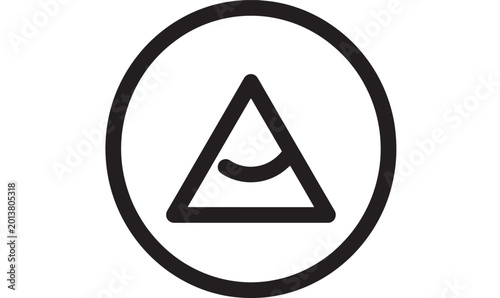 Free Download Warning triangle icon with exclamation mark style centered inside a thick circular outline featuring safety symbol, alert sign, hazard symbol with - GFXLoad