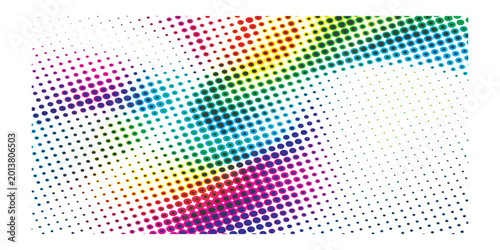 Fotografie Abstract Rainbow Halftone Pattern Background with Vibrant Colors.