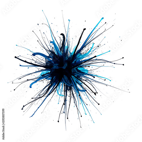 blue ink splashes