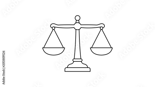 Billede på lærred Professional balance scale vector icon with an editable stroke, representing justice and legal equality