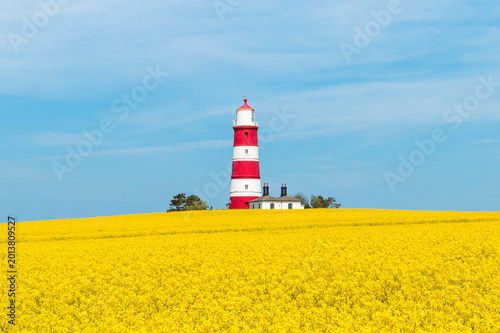happisburgh lighthouse rapeseed field
