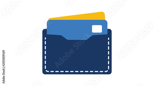 Fotografía Minimalist credit card holder vector icon featuring an editable stroke for customizable line weight, ideal for financial apps and wallet design illustrations in a clean hand-drawn scalable style