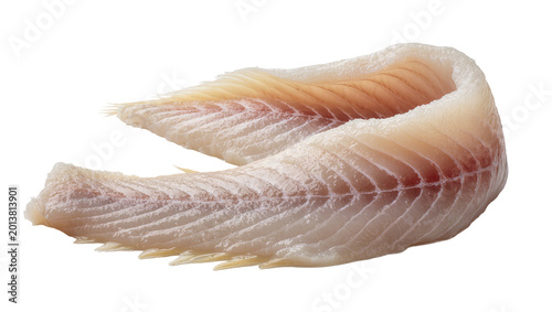 Tableau sur toile Isolated fresh raw lean white fish fillets with delicate texture for healthy eat