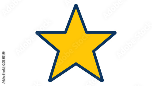 Bild auf Leinwand Classic five-pointed star shape vector icon with a clean hand-drawn minimalist outline, versatile scalable illustration perfect for rewards, ratings, or decorative graphic design elements