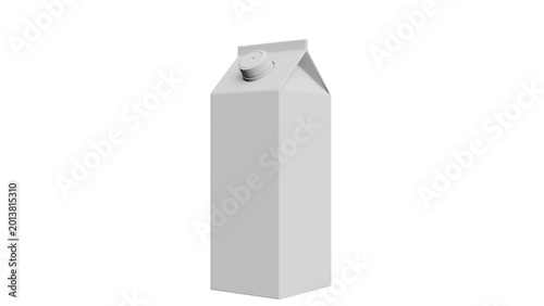 Blank Milk Carton on White Background