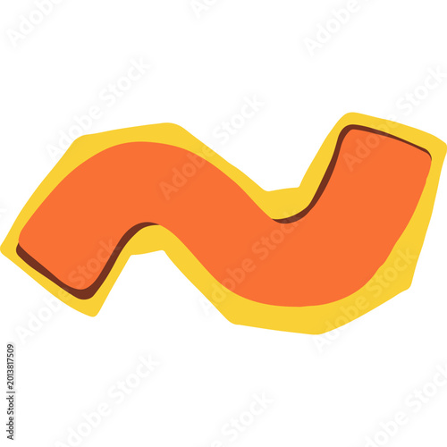 Vibrant Orange Wavy Graphic Element